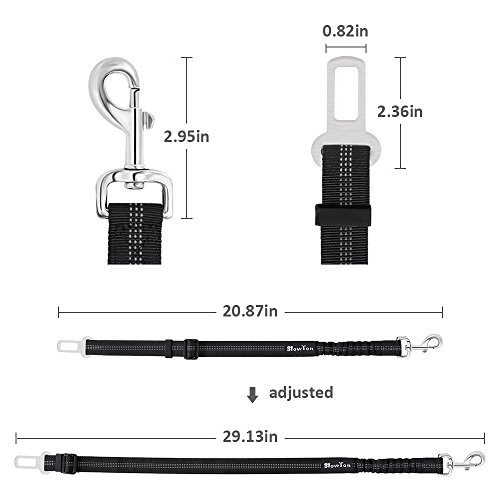 SlowTon Perro Correa de Arnés de Coche Plus Conector, Multifunción Ajustable Doble Ordinario de Viaje de Tela de Malla Transpirable Chaleco Arnés con Cinturón