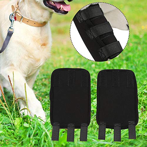 Smandy Almohadillas para la Rodilla del Perro, 1 par de Patas Delanteras del Perro Brace Rodillas Mascota Lesión quirúrgica Vendaje Wrap Heal Protector de heridas(Negro, m)