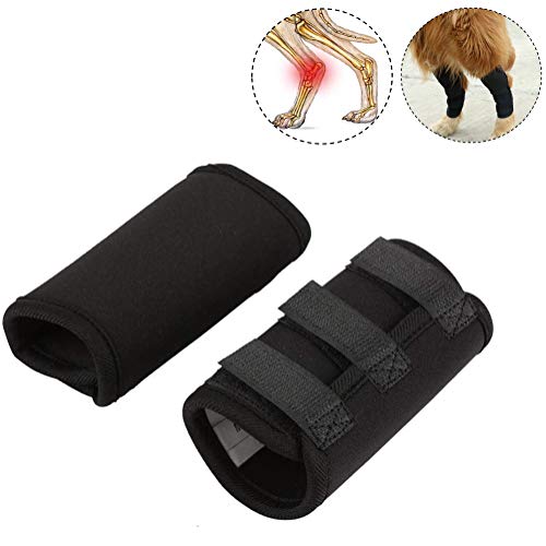 Smandy Almohadillas para la Rodilla del Perro, 1 par de Patas Delanteras del Perro Brace Rodillas Mascota Lesión quirúrgica Vendaje Wrap Heal Protector de heridas(Negro, m)