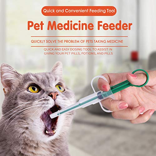 Smandy Dispensador de medicamentos para Mascotas Perro Mascota Gato Pastilla Tableta Jeringa Cabeza Redonda Cápsula para Mascotas Píldora para tabletas Herramienta de alimentación de píldoras