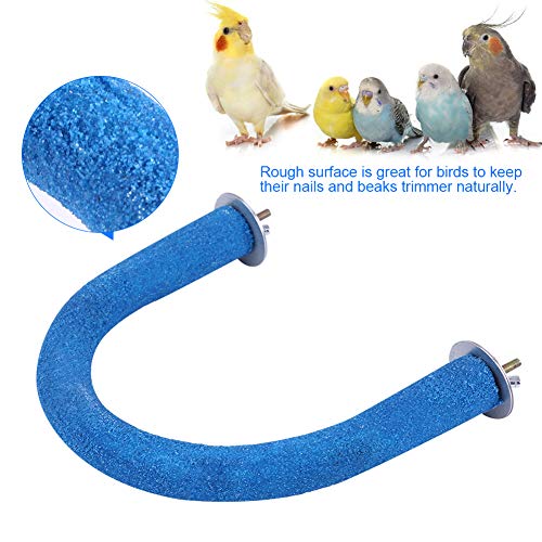 Soporte de Madera para pájaros y Loros Juguete Jaula Estante Soporte Perca Soporte Perca Pájaro Animal Doméstico Loro para Pulido Pata Pico(Azul)