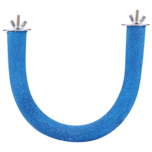 Soporte de Madera para pájaros y Loros Juguete Jaula Estante Soporte Perca Soporte Perca Pájaro Animal Doméstico Loro para Pulido Pata Pico(Azul)