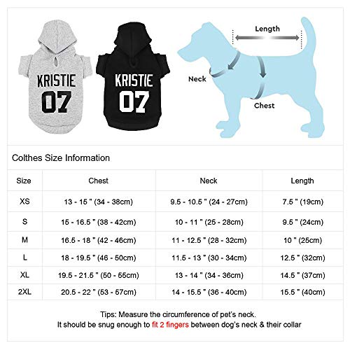 SYQY Ropa para Mascotas Personalizada para Perros Bulldog francés de Invierno Perros pequeños Ropa para Perros Ropa para Perro Nombre Personalizado No. Sudaderas con Capucha-Black_XXL