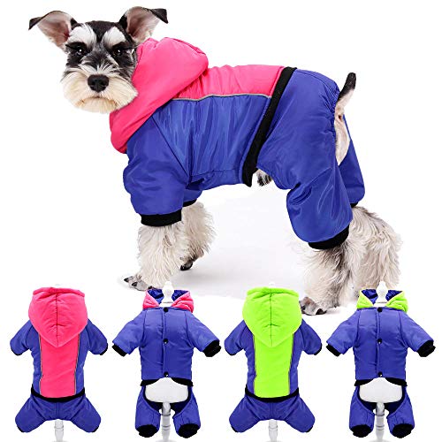 SYQY Ropa para Perros de Invierno Chaqueta de Calentamiento para Mascotas Chaqueta Impermeable para Cachorros Sudaderas con Capucha Ropa para Perros pequeños Chihuahua Bulldog francés Ropa-Green_XXL