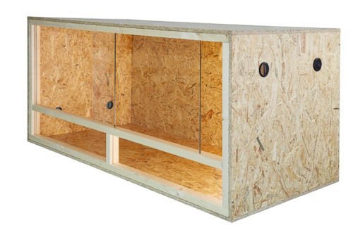 Terrario: madera Terrario para Reptiles página ventilación 100 x 60 x 60 cm, alta calidad Terrario Madera de OSB, montaje sencillo