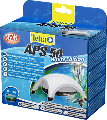 Tetra APS 50 Bomba de acuario 10 - 60 L, silenciosa y con aireadores potentes, blanca