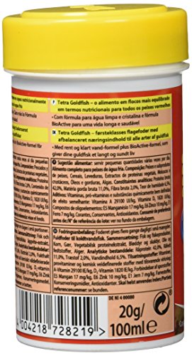 Tetra Goldfish Flakes - Alimento para todos los peces dorados y otros peces de agua fría, 100 ml