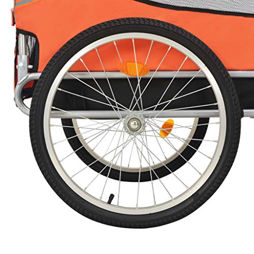 Tidyard Remolque Bicicleta Perros Mascota Remolque de Bicicleta para Perros Naranja y marrón