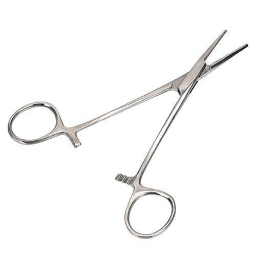 Tijeras para Perros Tijera De Barba Removedor de Orejas para Mascotas El Pelo de Animales Extractor Aseo de Mascotas Pinza hemostática Straight,14cm