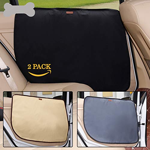 Tineer Pet Car Protector de Puerta Protector de Coche Mat Anti-Scratch Puerta del Vehículo Cubierta de la Cojín Antideslizante Accesorios de Coche para Puppy Dog Viajar Fuera (Negro)