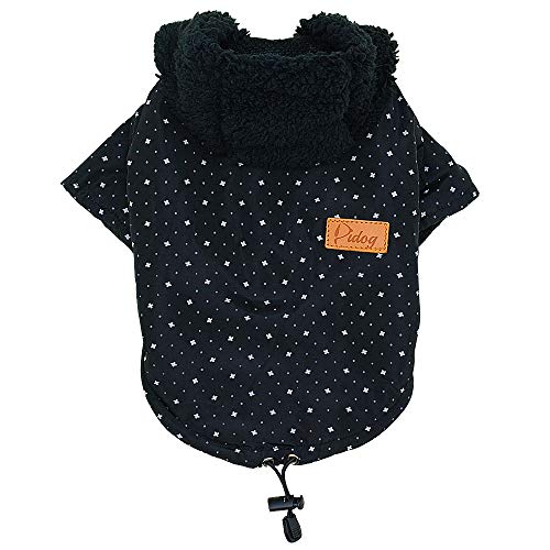 Tineer Pet Puppy Little Star Coat, Perro de Mascota Cálido Invierno Ropa Cachorro Suéter Ropa Ropa para Perros (M, Negro)