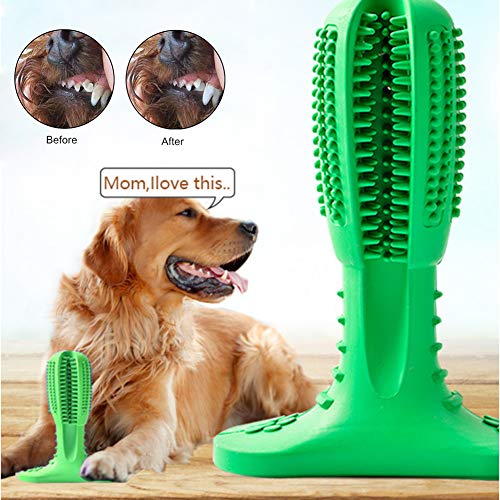 Tlich Cepillo de Dientes Perro,Palo Juguete para Masticar,Limpiador Dientes Perros, para Perros pequeños,Regalo para el Amante de Las Mascotas (Verde)