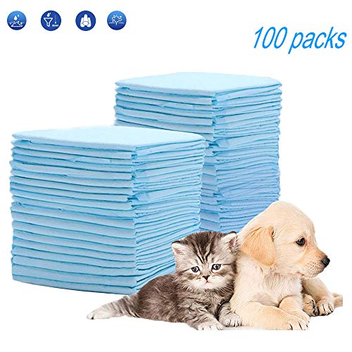 Toallitas de Entrenamiento para Mascotas, HyAiderTech Empapadores Toallitas Pañales Almohadillas de Entrenamiento para Mascotas Absorbente (100 Pack)