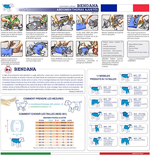 Traje postoperatorio para Perros y Gatos, Protege heridas y Vendajes, Garantiza higiene, Limpieza y Libertad de Movimiento. Modelo 001 - Abdomen y tórax Entallado (XS)