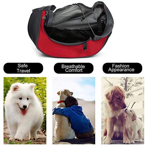 Transportín para Perros, Bolsa Bandolera de Transporte para Llevar Perrito Gatito Mascota Pequeño Correa de Hombro Acolchada Ajustable Tote Bag con Bolsillo Delantero Viajes Puppy Carrier 2.5kg/5.5LB