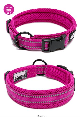 Truelove collar de adiestramiento para perro tlc5011 reflectante Premium DuraFlex hebilla en Nylon mascota perro collares en color rosa, alto grado en Nylon No Choke collares básico ahora disponibles