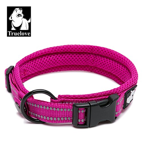 Truelove collar de adiestramiento para perro tlc5011 reflectante Premium DuraFlex hebilla en Nylon mascota perro collares en color rosa, alto grado en Nylon No Choke collares básico ahora disponibles