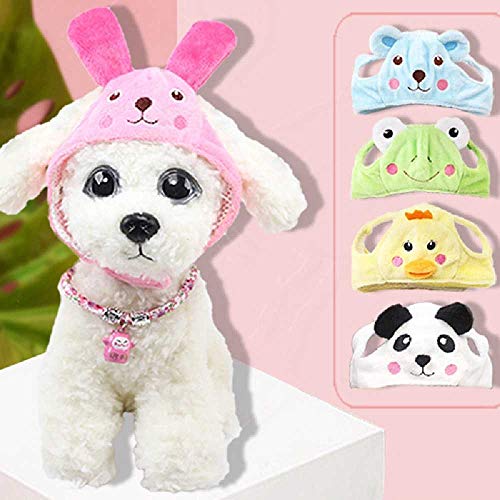 TUOLUO Gorro De Perro De Mascota De Dibujos Animados Gorro De Orejas De Conejo De Moda Sombrero para Perros Gorro De Lana Casual para Sombreros De Peluche Petshop S/Rosa