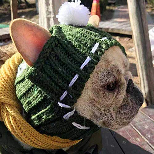 TUOLUO Gorro para Perros De Invierno Sombreros para Mascotas De Navidad Accesorios para Perros Sombrero De Cachorro De Lana con Gorro para Perros Pequeños Bulldog Productos para Mascotas M/Gris