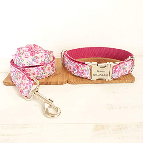 TVMALL Conjunto collar de perro personalizado para Rosa hada de las flores METRO