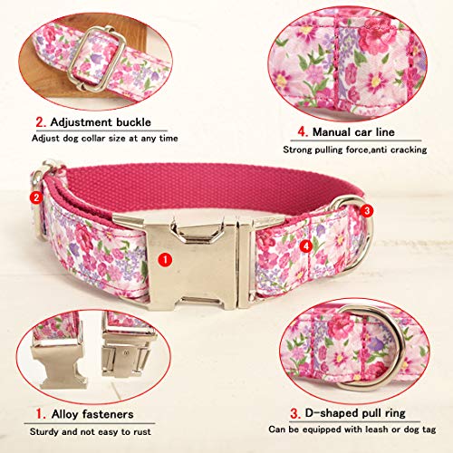 TVMALL Conjunto collar de perro personalizado para Rosa hada de las flores METRO