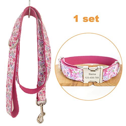 TVMALL Conjunto collar de perro personalizado para Rosa hada de las flores METRO