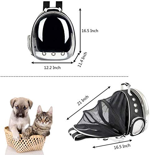 U/A Portador PortáTil CáPsula Astronauta Bolso De Hombro para Gato Mochila Plegable para Perro Mascota Gran Espacio Tienda Jaula Burbuja Suministros para Mascotas