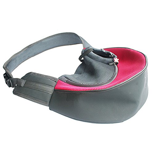 UEETEK Bandolera para Perro Transportín Bolsa de Viaje para Mascotas Bolsa Portador de Perro Bolso de Hombro para Perros Gatos (Rojo de Rose)