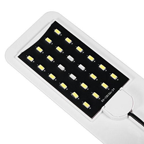 UEETEK Luz del Acuario del LED, luz de la lámpara con Clip súper Delgada con Enchufe de la UE para el Tanque de Acuario (Azul + luz Blanca)