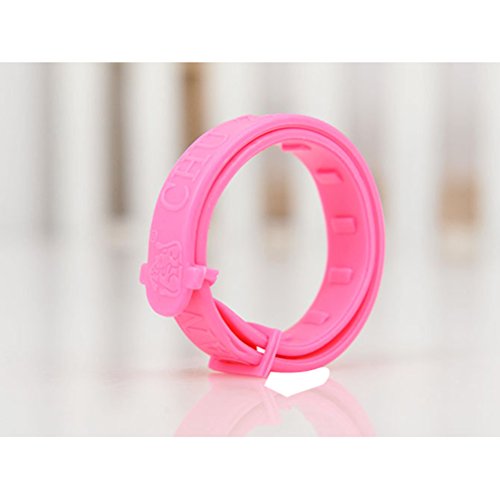 UEETEK PVC Collares Ajustables para Perros Gatos, Collares Antiparasitario y Garrapatas, Mascotas Collares de Pulgas para Perros contra Pulgas y Mosquitos (Rosa)