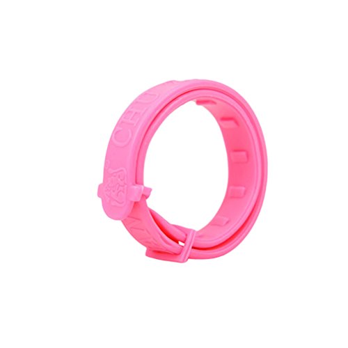 UEETEK PVC Collares Ajustables para Perros Gatos, Collares Antiparasitario y Garrapatas, Mascotas Collares de Pulgas para Perros contra Pulgas y Mosquitos (Rosa)