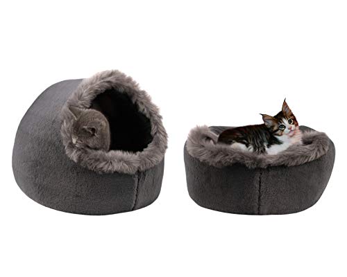 Vertast - Caseta con cojín lavable para gatos y perros pequeños