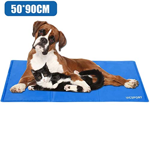 VICSPORT Alfombra de Enfriamiento para Perros,Estera de Enfriamiento para Perros y Gatos Almohadilla de Cama para Mascotas (50 * 90cm)