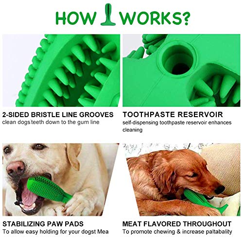 Vivi Bear Dog Cepillo de Dientes Palo de alimento masticable Juguetes Menta Aroma Cachorro alimentador Dental Cuidado Cepillado Stick Interactivo Juguete no tóxico Natural de Goma mordida Resistente