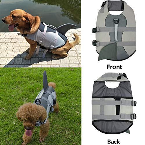 Vohoney Pet Life Jacket Chaleco salvavidas para perro Lifesaver Seguridad Chaleco reflectante tamaño ajustable Dog Lifejacket para natación, surf, barco de caza