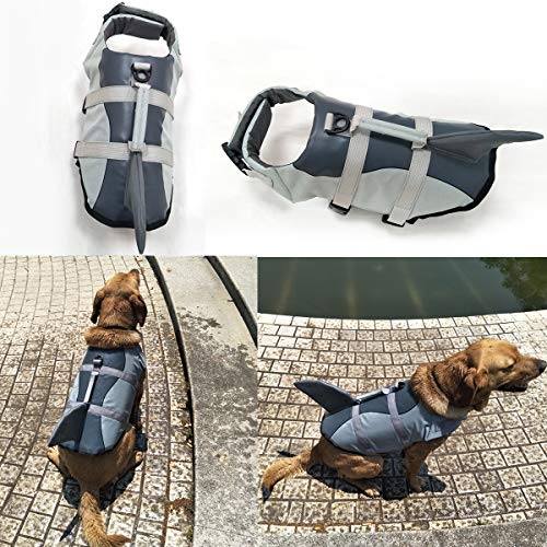 Vohoney Pet Life Jacket Chaleco salvavidas para perro Lifesaver Seguridad Chaleco reflectante tamaño ajustable Dog Lifejacket para natación, surf, barco de caza