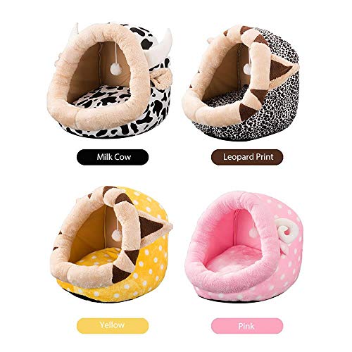 Warm Puppy House para perros pequeños Cat Sleeping Kennel Soft Home Gatos para mascotas Nido de cama Lavable Perros Mat Mascotas Casa plegable Cama Producto    Amarillo M-For dentro de 4 kg Pet