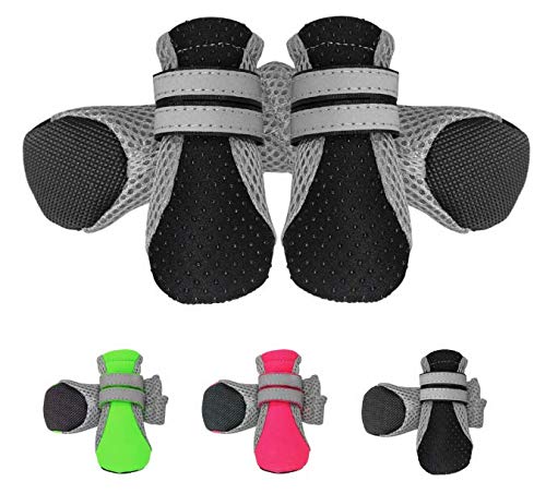 Werse Zapatos Reflectantes/Interiores para Perros/Zapatos Netos Negro - L