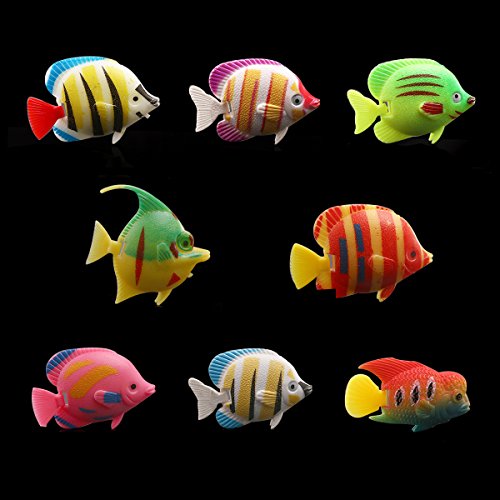 Winomo - 10 peces de decoración para acuario, movimiento artificial (patrones de colores aleatorios)