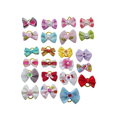 WINOMO accesorios para pelo de mascotas perro pendientes con gomas 20pcs