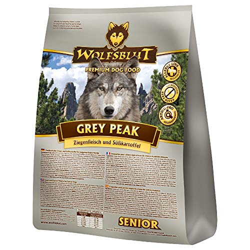 Wolfsblut Grey Peak Senior, Alimento Deshidratado para Perro, Sabor Cabra y Boniato - 15 kg