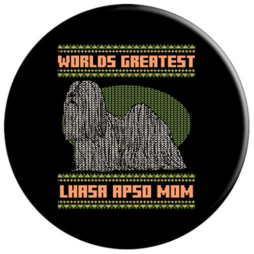 Worlds Greatest Lhasa Apso Mom Perros de compañía Cachorros PopSockets Agarre y Soporte para Teléfonos y Tabletas