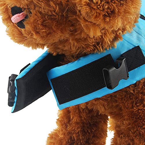 XDYFF Chaleco Salvavidas para Perro, Perro Mascota Chaleco Salvavidas Aumentar la Visibilidad para Perro, Reflexivo Seguridad Ajuste para Natación Surf Caza Barco,Blue,XXL