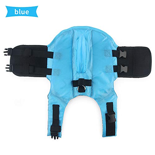 XDYFF Chaleco Salvavidas para Perro, Perro Mascota Chaleco Salvavidas Aumentar la Visibilidad para Perro, Reflexivo Seguridad Ajuste para Natación Surf Caza Barco,Blue,XXL