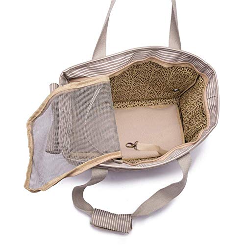 XiaoZou Bolsa de Viaje Bolsa de Viaje Mochila for Perro Gato/Perro Conejo Durable y cómoda Montaña al Aire Libre Senderismo Viaje de Compras Viaje Bolsa Plegable for Mascotas (Color : Beige)