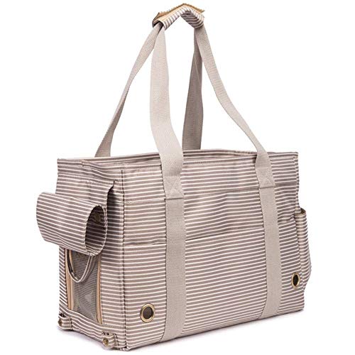 XiaoZou Bolsa de Viaje Bolsa de Viaje Mochila for Perro Gato/Perro Conejo Durable y cómoda Montaña al Aire Libre Senderismo Viaje de Compras Viaje Bolsa Plegable for Mascotas (Color : Beige)