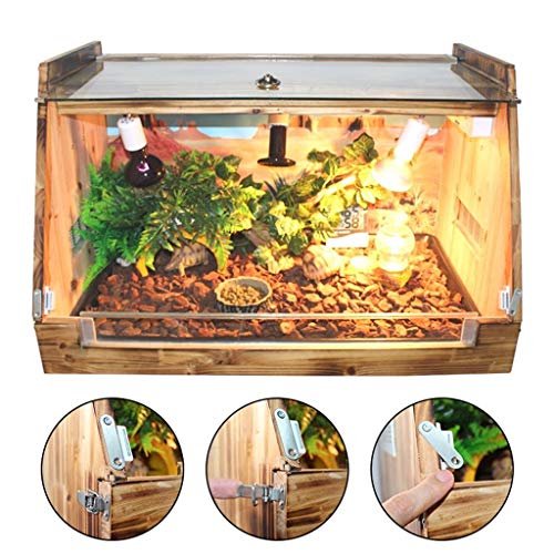 Xu-pet Cuidado Vivarium Reptiles Box, Alimentación Display Box Cisterna Lagarto camaleón Tortuga Erizo Conejo Box Box Transpirable casa del Animal doméstico (Size : 63 * 45 * 47CM)