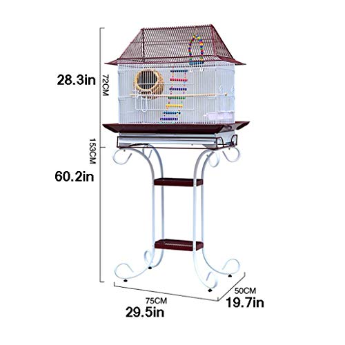 XYSQWZ Bird Aviary Jaula para periquitos 153CM Jaula para pájaros Techo Grande Jaula de Metal para Loros Jaula para pájaros para periquitos Canarias Aviary Cockatiel con Soporte Playtop Jaula para