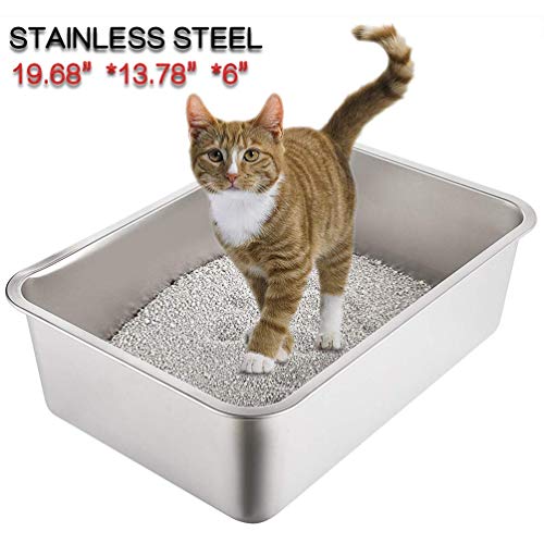 Yangbaga Arenero Gigante Gato Aseo Gatos Conejo 50 * 35 * 15 CM (Silver)