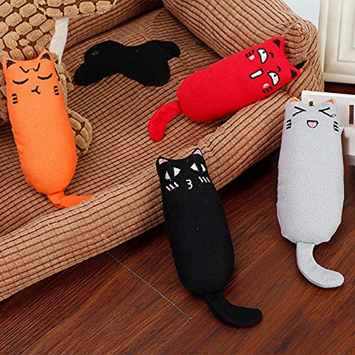 YAVO-EU 4pcs Juguete Catnip Interactiva Mascota Juguetes para Gato Hierba Gatera Fish Toy Chew